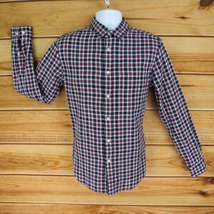 Banana Republic Button Up Shirt Mens S Multicolor Plaid 100% Cotton Standard Fit